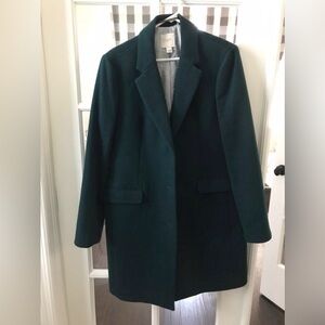 J Crew Deep Green Wool Peacoat size 14